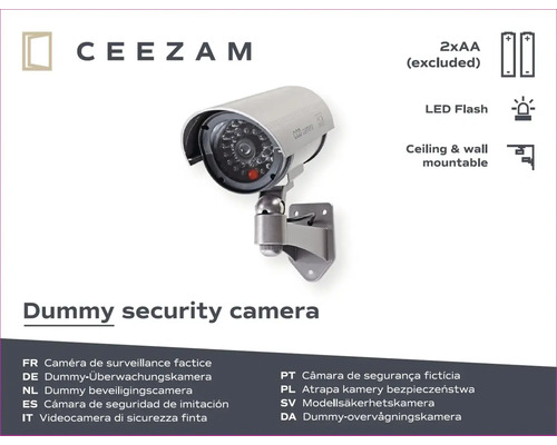 Dummy beveiligingscamera voor wand- en plafondmontage