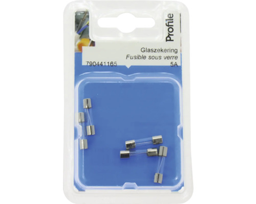 Glaszekeringen 5 ampère in verpakking