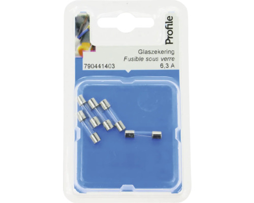 Verpakking glaszekeringen met 6,3 ampère