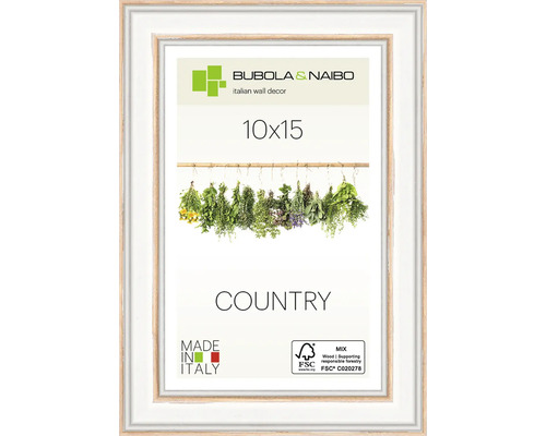 BUBOLA&NAIBO Fotolijst hout 7180/30 wit 10x15 cm