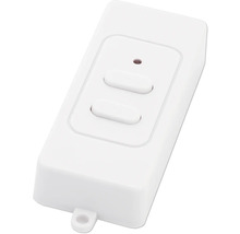 Witte afstandsbediening met twee knoppen voor het bedienen van elektronische apparaten