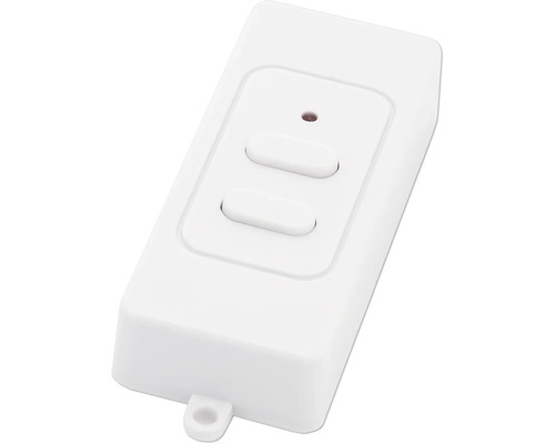 Witte afstandsbediening met twee knoppen voor het bedienen van elektronische apparaten