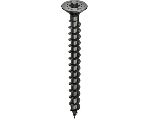 HECO Topix-Plus Universele schroef 4,0x16 mm platverzonken kop met freesholtes Torx T20 voldraad verzinkt zwart, 200 stuks