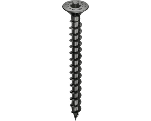 HECO Topix-Plus Universele schroef 4,0x25 mm platverzonken kop met freesholtes Torx T20 voldraad verzinkt zwart, 200 stuks