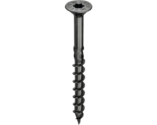 HECO Topix-Plus Universele schroef 4,0x40 mm platverzonken kop met freesholtes Torx T20 deeldraad verzinkt zwart, 200 stuks