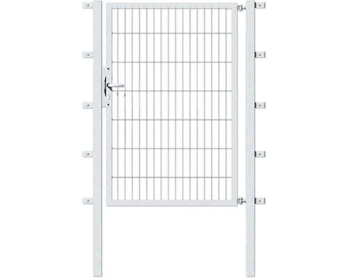 GAH. ALBERTS Enkele poort Flexo thermisch verzinkt 100x140 cm incl. paal 6x6 cm Metalen tuinpoort met handgreep en raster