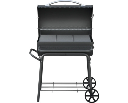 Houtskoolbarbecue met deksel en opbergruimte