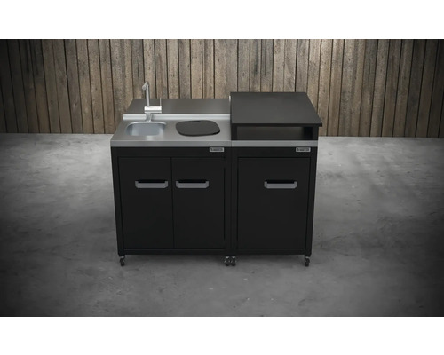 Buitenkeuken met spoelbak, kraan en kastmodules