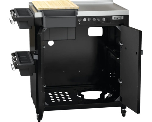 Barbecue trolley met snijplank en opbergruimte voor barbecue accessoires