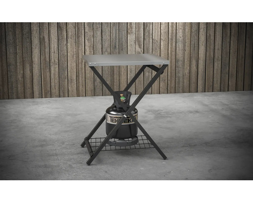 Campingkooktoestel met tafelblad en gasfles