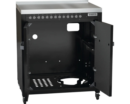 Grillonderkast met deur en wielen
