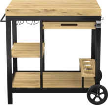 Serveertrolley met houten plank en lade