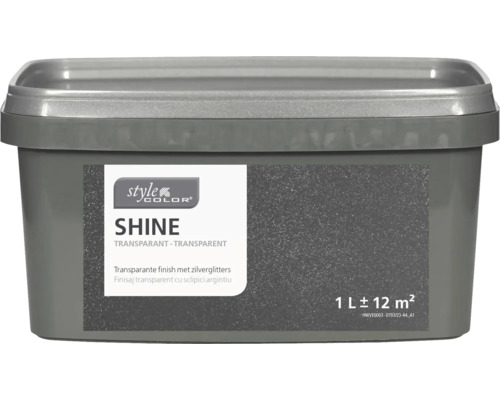 STYLECOLOR Effectverf muur Shine transparant met zilver glitter 1 l