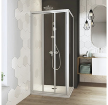 BREUER Zijwand voor douchedeur Fara4 wit 90 cm helder glas