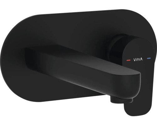 VITRA Inbouw wastafelkraan Flow Soft A4317536EXP mat zwart Zwarte wastafelkraan voor wandmontage