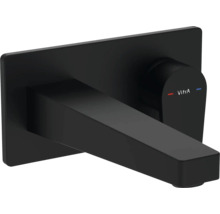 Zwarte wastafelkraan voor wandmontage