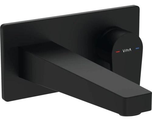 VITRA Inbouw wastafelkraan Flow Square A4318036EXP mat zwart Zwarte wastafelkraan voor wandmontage