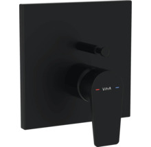 Zwarte inbouwkraan met hendel en Vitra Logo