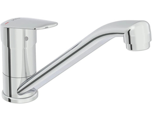 VITRA Keukenkraan Flow Round A43429EXP chroom Eenhendelmengkraan voor wastafels van metaal.