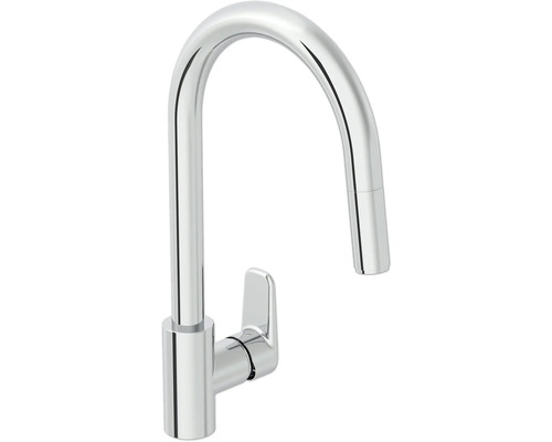 VITRA Keukenkraan Flow Soft A43445EXP chroom Metalen keukenkraan met hoge uitloop