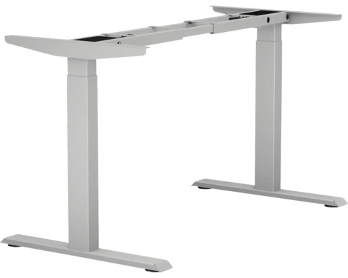 Bureau onderstel E-MORE zit-sta elektrisch verstelbaar 70-120 cm, zilver In hoogte verstelbaar bureauframe van metaal