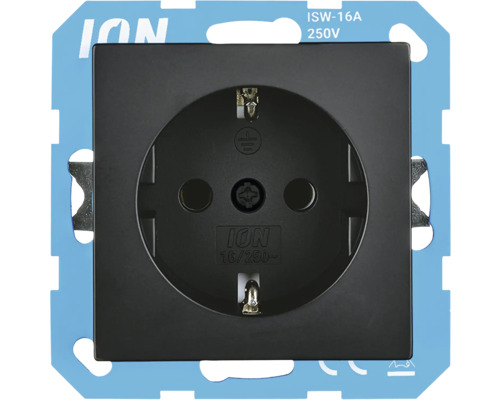 ION INDUSTRIES V1/J1 Stopcontact 1-voudig RA zwart mat