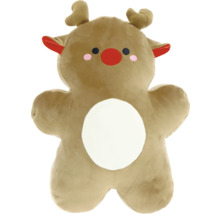 Rendier knuffel met witte buik en rode neus