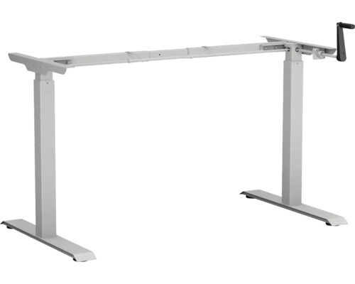 Bureau onderstel M-SMART Spin handmatig verstelbaar 69,5-113,5 cm, zilver In hoogte verstelbaar bureauframe met handslinger
