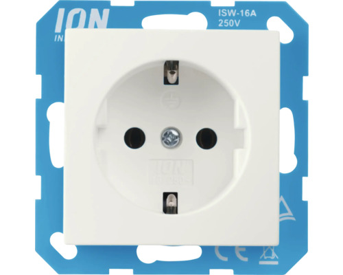 ION INDUSTRIES E1 Stopcontact 1-voudig RA met aanraakbeveiliging alpin wit glans