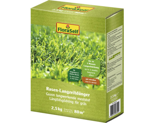 FLORASELF Gazon langwerkende meststof gazon 80 m² 2,5 kg FloraSelf gazon langwerkende meststof, 2,5 kg voor maximaal 80 vierkante meter