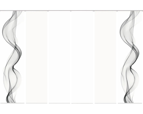 HOME FASHION Paneelgordijn Alberta grijs 60x245 cm set van 6