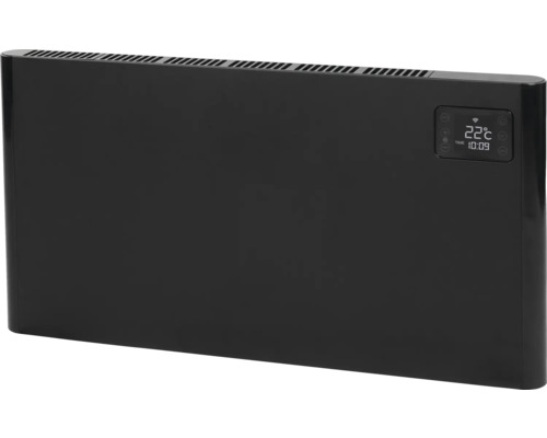 Zwarte elektrische radiator met display