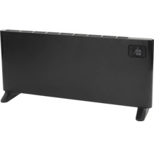 Zwarte convectorradiator met display en poten