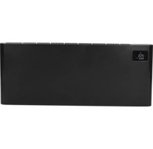 Zwarte convector met digitaal display voor temperatuurweergave