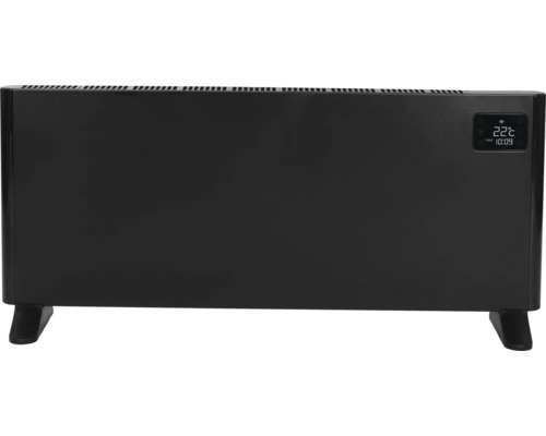 Zwarte elektrische radiator met digitale display