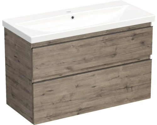 JUNGBORN Badkamermeubel met wasbak Trenta 100x45x65 cm wellington eiken