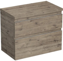 Wastafelonderkast met twee laden in houtdesign