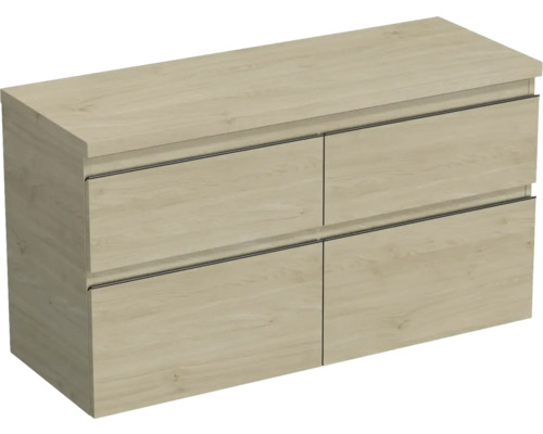 JUNGBORN Wastafelonderkast Trenta 64,6x116,7 cm kendal eiken naturel zwarte greep