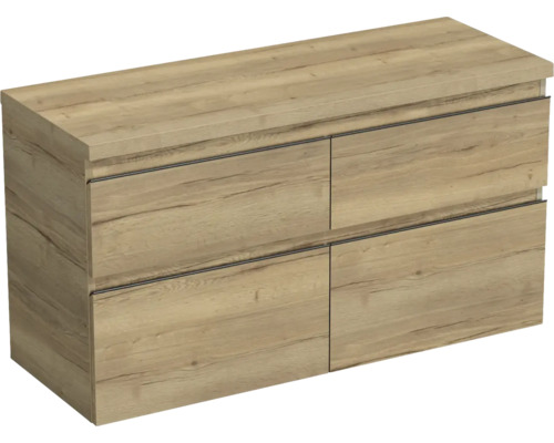 JUNGBORN Wastafelonderkast Trenta 64,6x116,7 cm halifax eiken naturel zwarte greep