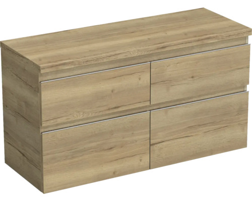 JUNGBORN Wastafelonderkast Trenta 64,6x116,7 cm halifax eiken naturel zilveren greep