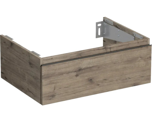 JUNGBORN Wastafelonderkast Trenta 26x70 cm wellington eiken zwarte greep Wastafelonderkast van hout
