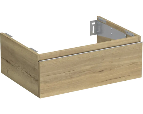 JUNGBORN Wastafelonderkast Trenta 26x70 cm halifax eiken naturel zilveren greep Wastafelonderkast van hout met bevestigingsmateriaal