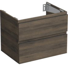 Wastafelonderkast met twee laden in houtlook