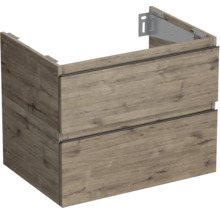 Houten wastafelonderkast met twee laden