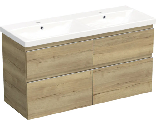 JUNGBORN Badkamermeubel met wasbak Trenta 120x45x65 cm halifax eiken naturel