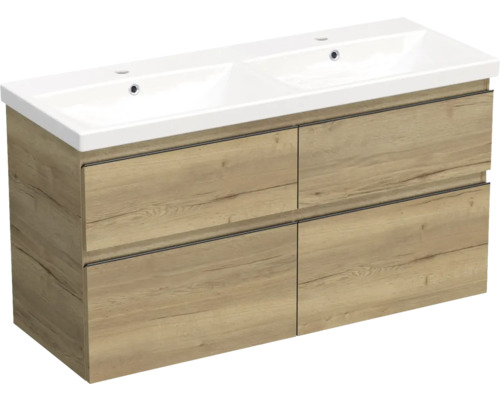 JUNGBORN Badkamermeubel met wasbak Trenta 120x45x65 cm halifax eiken naturel