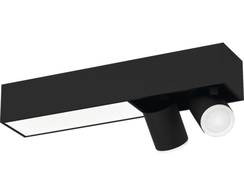 PHILIPS Hue White and Color Ambiance LED opbouwspot Centris 2-lichts zwart Zwarte LED plafondlamp met twee spots
