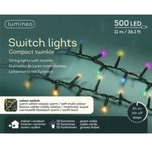Sfeerverlichting met 500 LEDs, 11 meter lang, met timerfunctie voor binnen en buiten