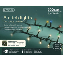 LED-lichtsnoer met 500 LED''s, 11 meter lang, met timer en verschillende functies voor binnen en buiten