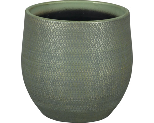 PASSION FOR POTTERY Bloempot Boaz Aardewerk groen Ø 16 cm H 14 cm